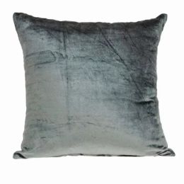 22" x 7" x 22" Transitional Charcoal Solid Pillow Cover With Poly Insert