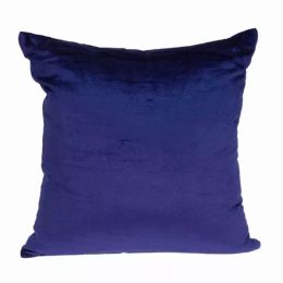 22" x 7" x 22" Transitional Royal Blue Solid Pillow Cover With Poly Insert