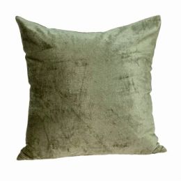 22" x 7" x 22" Transitional Olive Solid Pillow Cover With Poly Insert