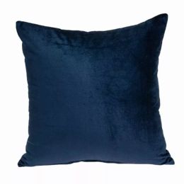 22" x 7" x 22" Transitional Navy Blue Solid Pillow Cover With Poly Insert