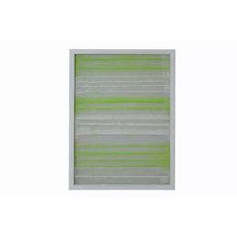 Fun White and Green Stripes Shadow Box Wall Art