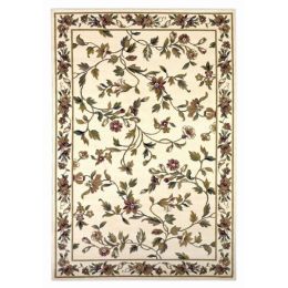2'x3' Ivory Machine Woven Floral Vine Indoor Accent Rug
