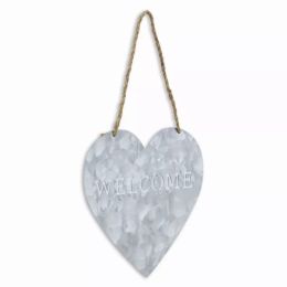 Welcome Gray Galvanized Metal Wall Art