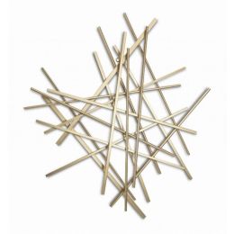 Gold Metal Abstract Linear Strips hanging Wall Art Decor
