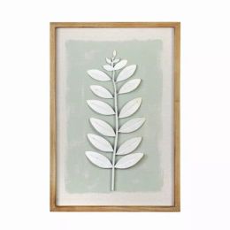 Leaf Wall Art with Ivory Distress Finish