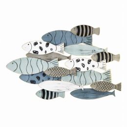 Hand-Painted with Metallic Fish Gold Edge Wall Decor