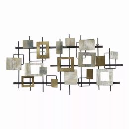 Geometric-inspired Distressed Finish Wall Centerpiece