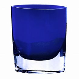 8" Mouth Blown Glass European Made Light Cobalt Vase
