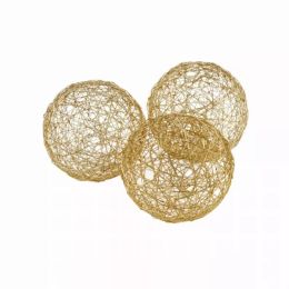 5" X 5" X 5" Gold Iron Wire Spheres Box Of 3