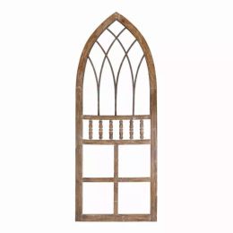 Cathedral-Style Wood and Metal Arch Panel