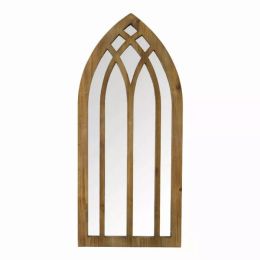36" Gothic Inspired Arch Wood Wall Mirror