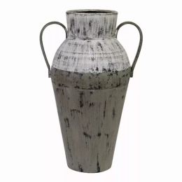 Tall Aged Look Distressed Metal Vase