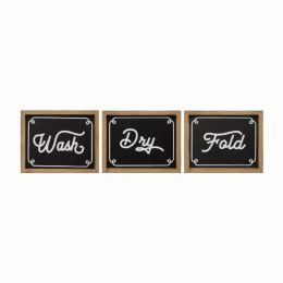 Wash Dry Fold Rustic Laundry Wall Art 3Piece Set