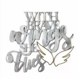 Gold Brave Wings Metal Wall Decor