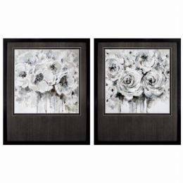 26" X 32" Dark Wood Toned Frame Quiet Simple (Set of 2)