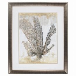 28" X 34" Gunmetal Gray Frame Coral Splendor I