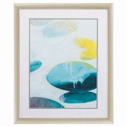 26" X 32" Champagne Gold Color Frame  Stacking Stones I