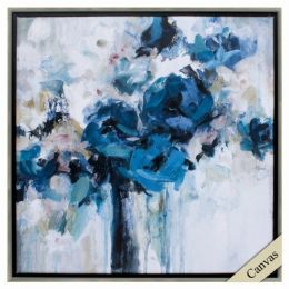 30" X 30" Silver Frame Midnight Splash