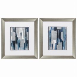 16" X 18" Brushed Silver Frame Mirage (Set of 2)