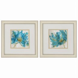 12" X 12" Champagne Gold Color Frame  Blue Infusion (Set of 2)