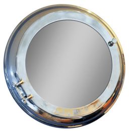 21" x 21" x 3.5" Aluminum Wall Mirror with Storage