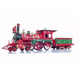 6" x 27.5" x 8.5" Tin Metal Handmade Christmas Train Model