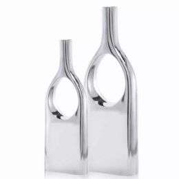 3.5" x 9" x 25" Buffed View Thru Vases Set of 2