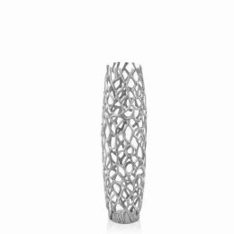 9" x 9" x 31.5" Rough Silver Large Twigs Barrel Floor Vase