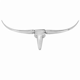 2" x 38" x 10" Buffed Long Horn Wall Bust