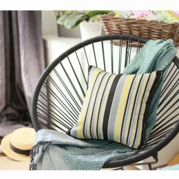 17"x 17" Jacquard Stripe Style Decorative Throw Pillow Cover