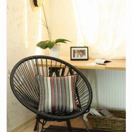 Green Gray and Rust Variegated Stripe Decorative Throw Pillow Cover