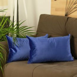 21"x14" Navy Blue Velvet decorative Throw Pillow Cover 2 Pieces in set