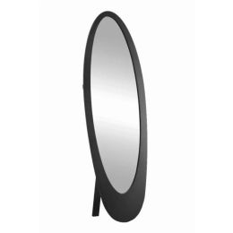 18.5" x 18.75" x 59" Black Oval Frame  Mirror