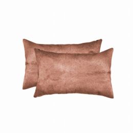 12" x 20" x 5" Brown, Cowhide - Pillow 2-Pack
