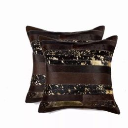 18" x 18" x 5" Gold And Chocolate - Pillow 2-Pack