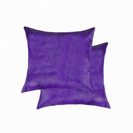 18" x 18" x 5" Purple Cowhide - Pillow 2-Pack