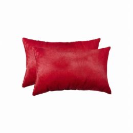 12" x 20" x 5" Wine, Cowhide - Pillow 2-Pack