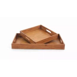 14.5" x 22.5" x 2.5" Brown Country Cottage Wooden  Serving Tray 2Piece