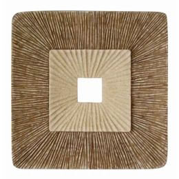 1" x 26" x 26" Brown Concave Square Double Layer Ribbed  Wall Plaque