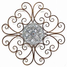 Elegant Scroll Medallion Metal Wall Decor