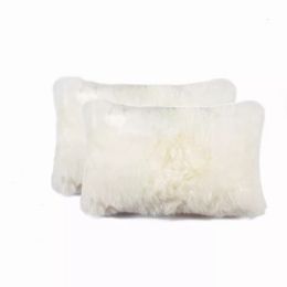 12" x 20" x 5" Natural Sheepskin - Pillow 2Pieces