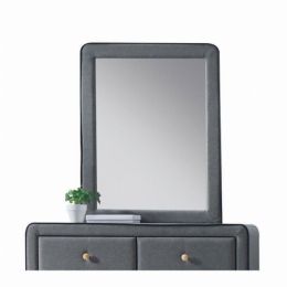 Light Gray Upholstered Vanity Mirror