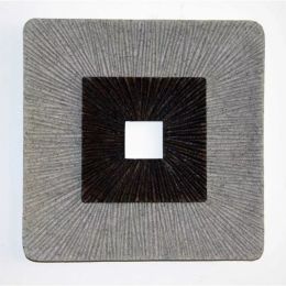 1" x 14" x 14" Brown & Gray, Square, Ribbed - Wall Art