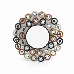 31" x 31" x 1" Multi-Color Modern Stylish Mirrored Metal  Wall Decor