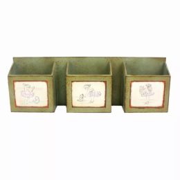 11.81" x 5.12" x 35.63" Green, Rustic, Horizontal - Newspaper & Magazine Rack