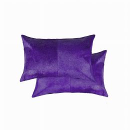 12" x 20" x 5" Purple, Cowhide - Pillow 2-Pack