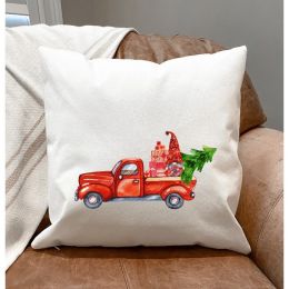 1-Gnome, A Red Truck & A Tree Pillow Cover