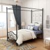 Metal Canopy Bed Frame with Vintage Style Headboard & Footboard Sturdy Steel Holds 400lbs Perfectly Fits Your Mattress Easy DIY Assembly All Parts Inc
