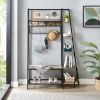 Good & Gracious Entryway Coat Rack/ Hall Tree with Bookshelves, Multiple Hooks, and Bench Seat