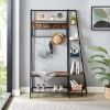 Good & Gracious Entryway Coat Rack/ Hall Tree with Bookshelves, Multiple Hooks, and Bench Seat